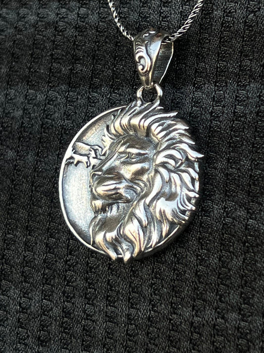 King Lion Pendant – S925 Silver-3.5cm