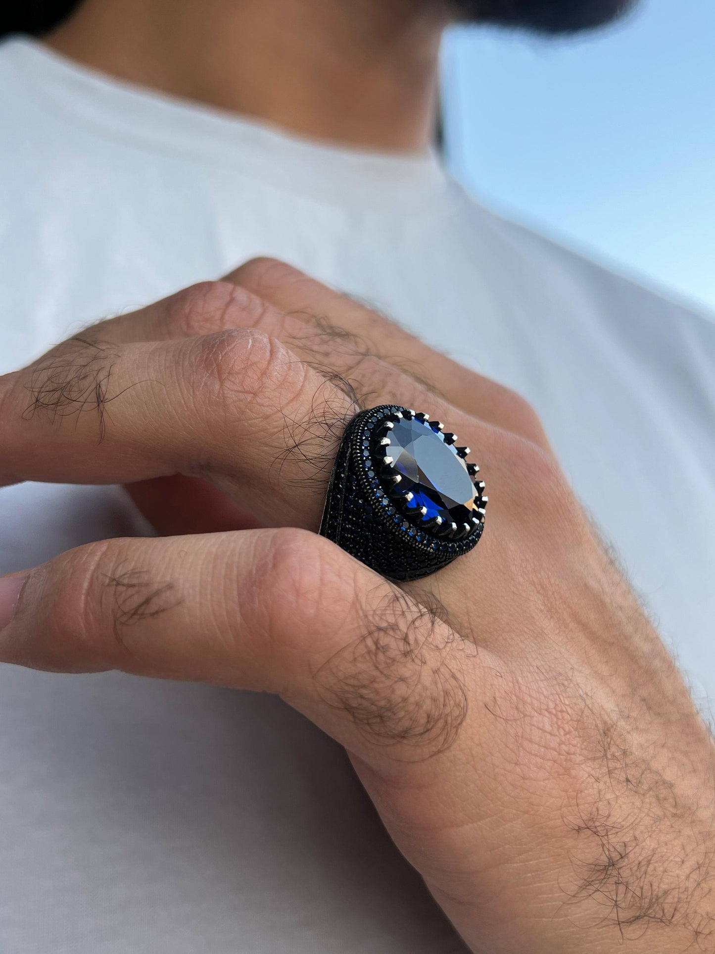 Blue Flame Ring -Sterling Silver 925s