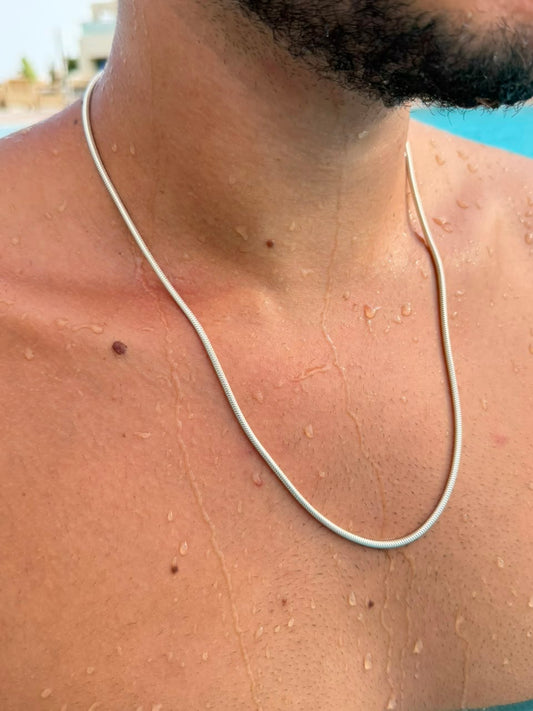 Rattail Necklace for Men's Sterling Silver 925s -(2.5mm)