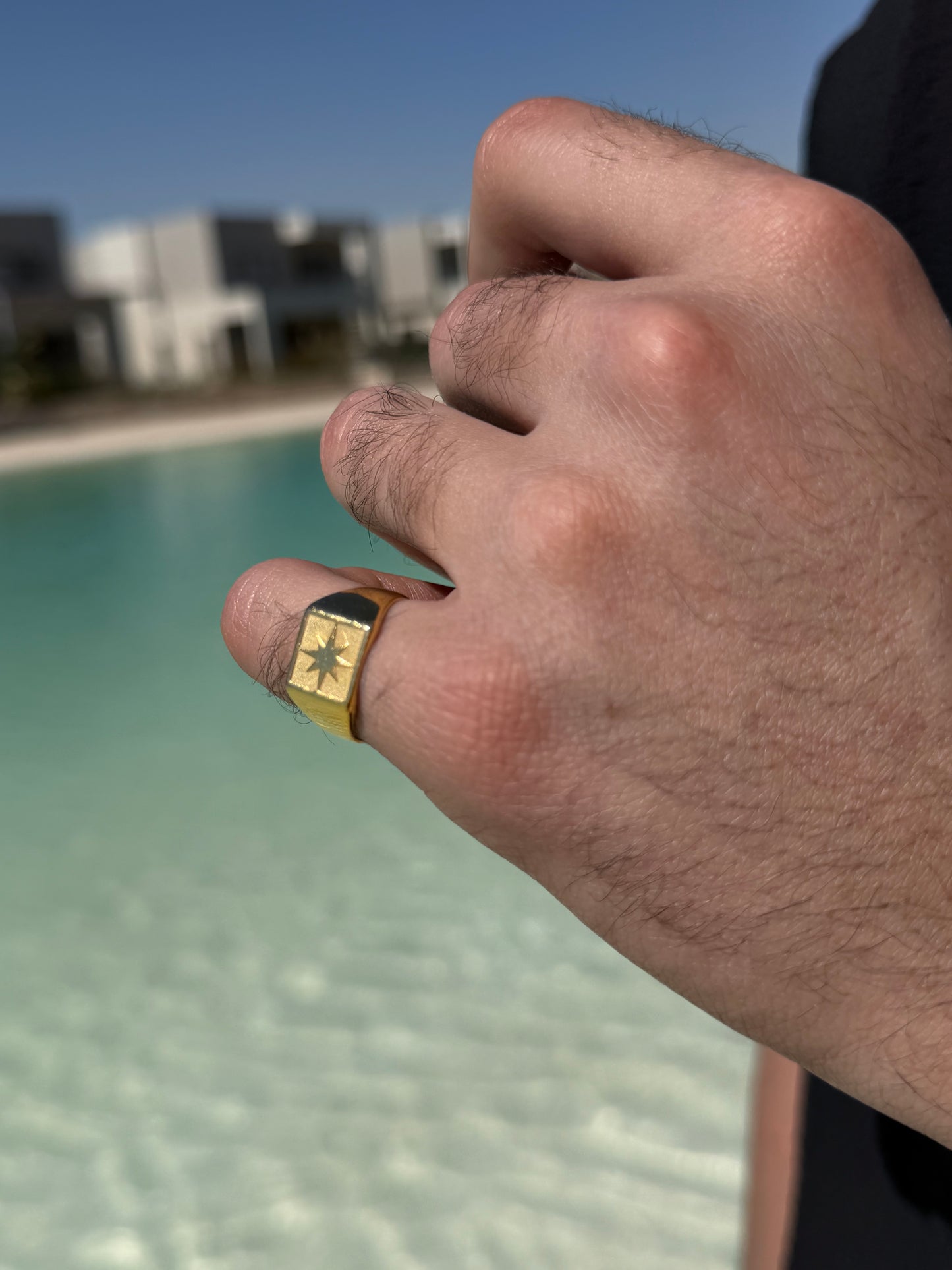 Northbound Ring in Sterling Silver 925s-Fine Gold Plated