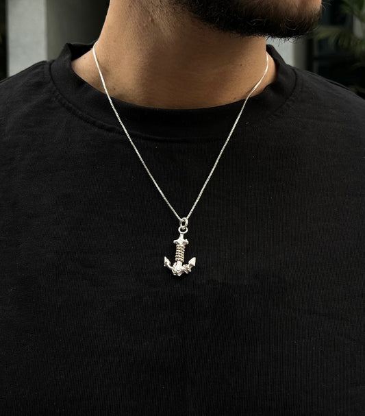 Anchor Necklace for Men's Sterling Silver 925s