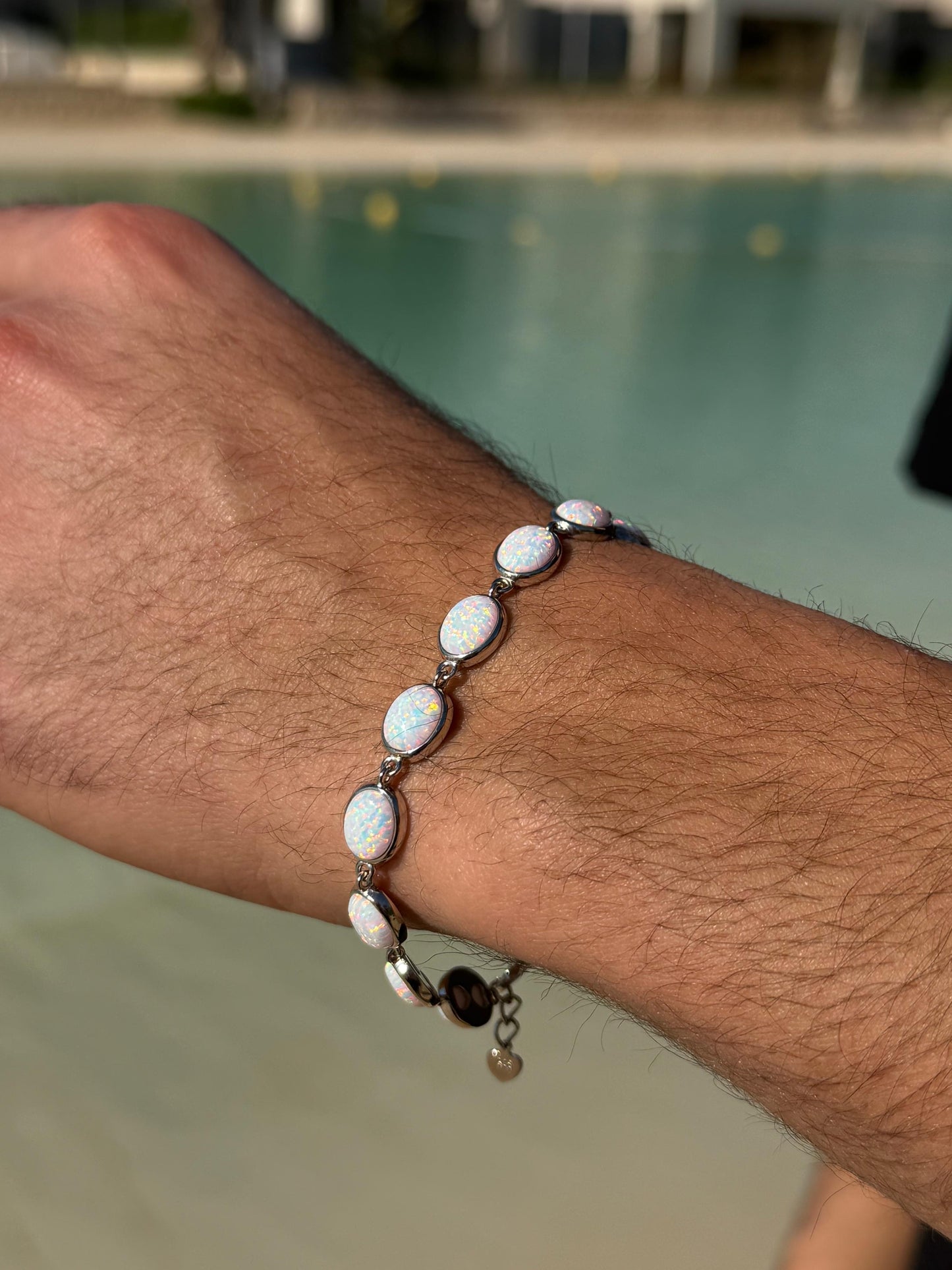 White Opa Bracelet in Sterling Silver S925 -20cm