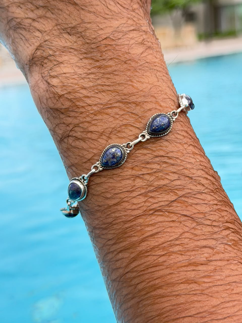 Lapis Stone Bracelet Sterling Silver 925s