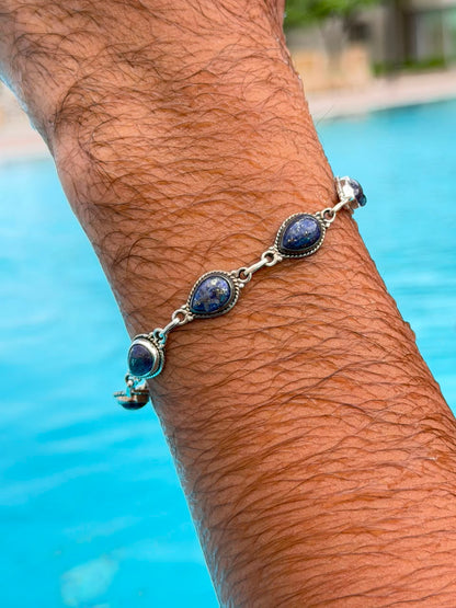 Lapis Stone Bracelet Sterling Silver 925s