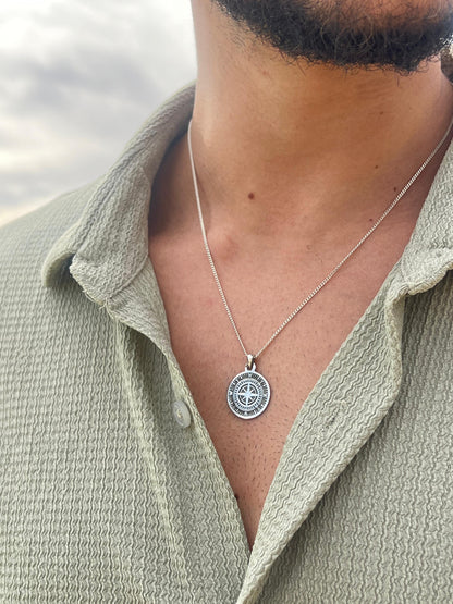 Compass Necklace Sterling Silver 925s