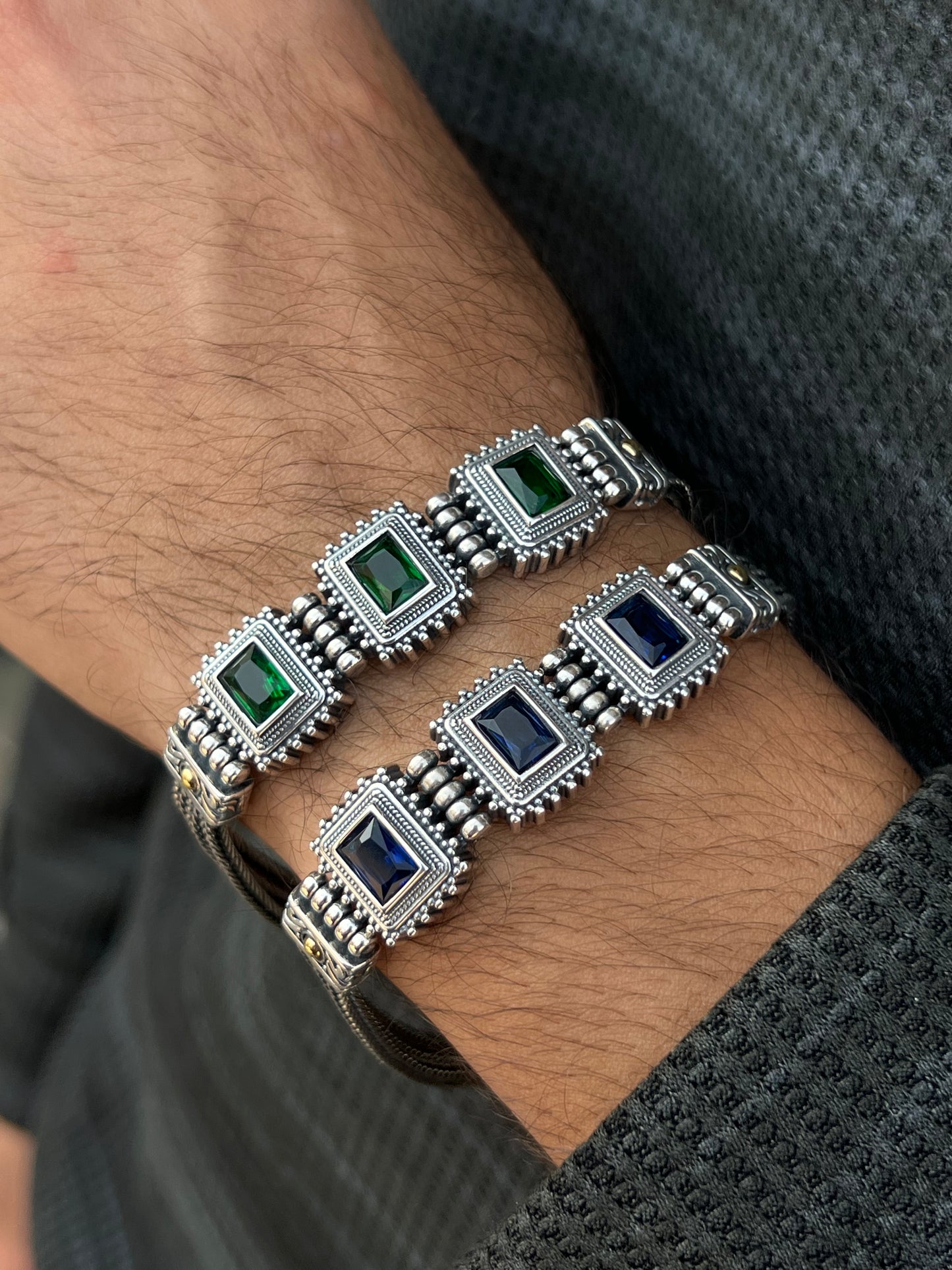 Phantom Trio Bracelet for Men's Sterling Silver 925s-(21cm-8mm)