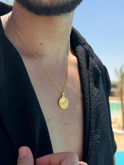 Wave Off Necklace in Sterling Silver 925s-Fine Gold Plated