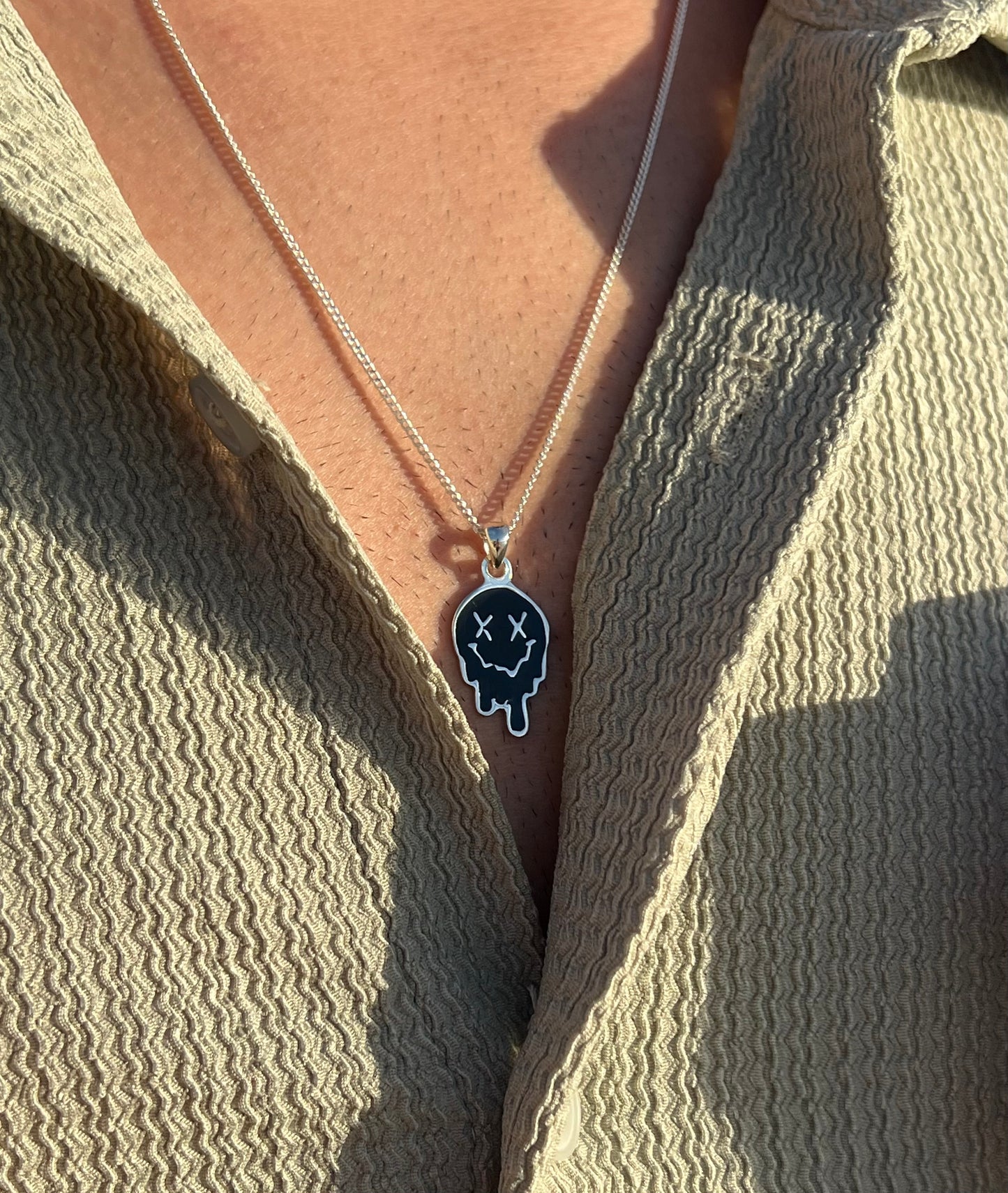 Drip Dead Smile Necklace for Men's Sterling Silver 925s