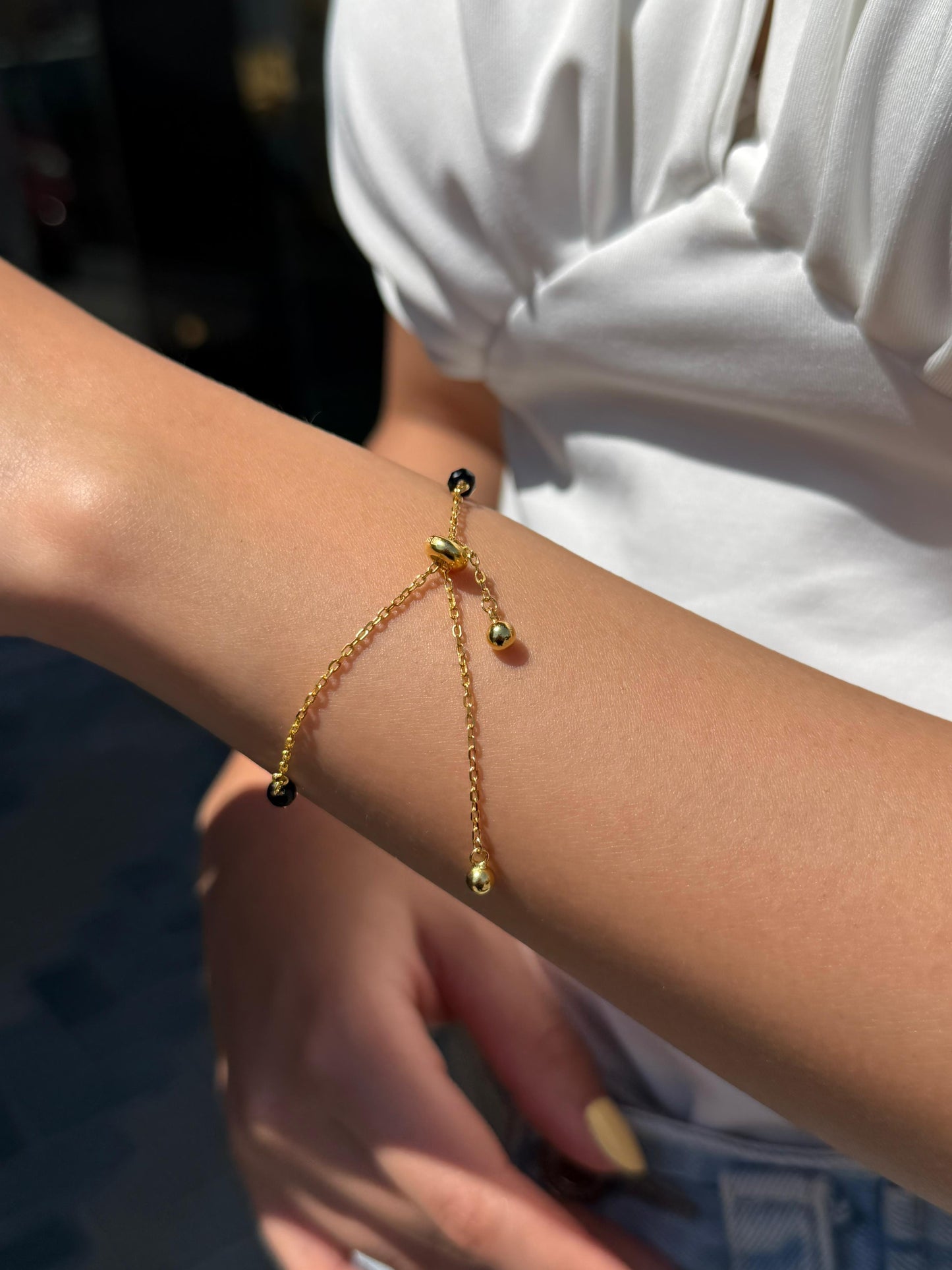 Gold plated Slider Bracelet -in Sterling Silver -925