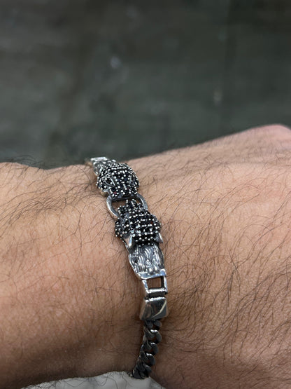 Zirconia Jaguar Link Bracelet Exclusive Bracelet S925 Sterling Silver for men