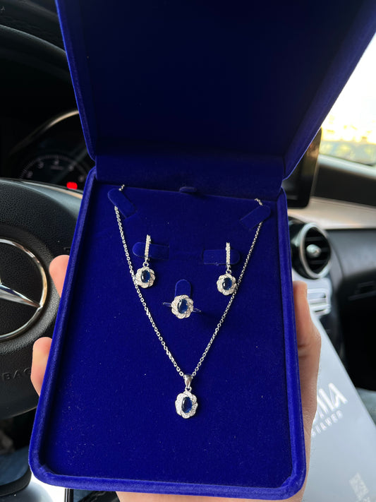 Midnight Glow Italian925s Sterling Silver Set💙🌟
