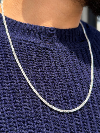 Blocked Franco Necklace for Men's Sterling Silver 925s(60cm-3mm)