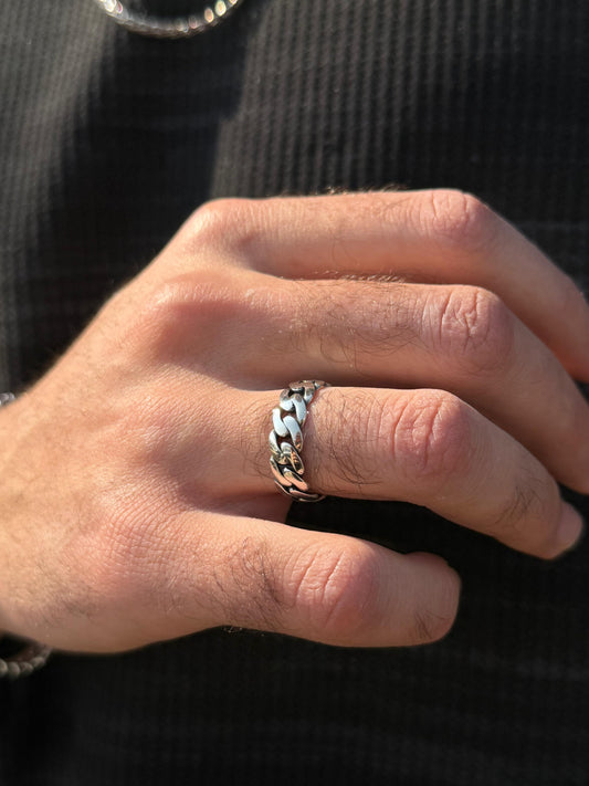 Grommet Band Ring -for Men's Sterling Silver 925s