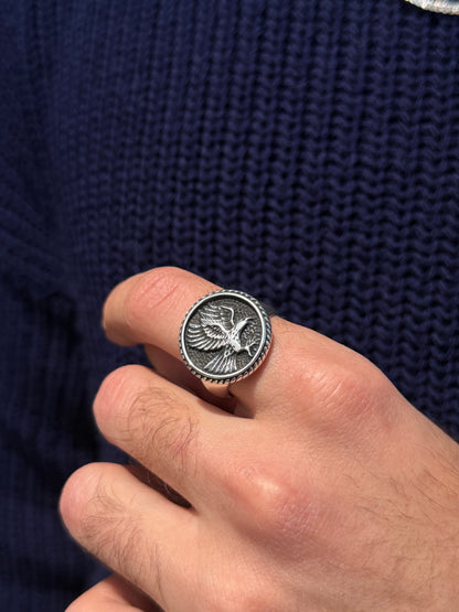 Eagle Signet Ring -for Men's Sterling Silver 925s