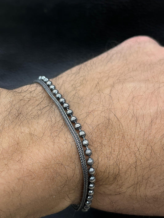 Double Bracelet for Men's Sterling Silver 925s