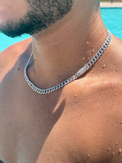 Icey Grommet Chain for Men's Sterling Silver 925s-(7.5mm-50cm)