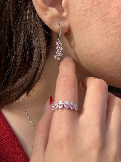 Pink Full Set (4-pieces) In Italian Sterling Silver 925