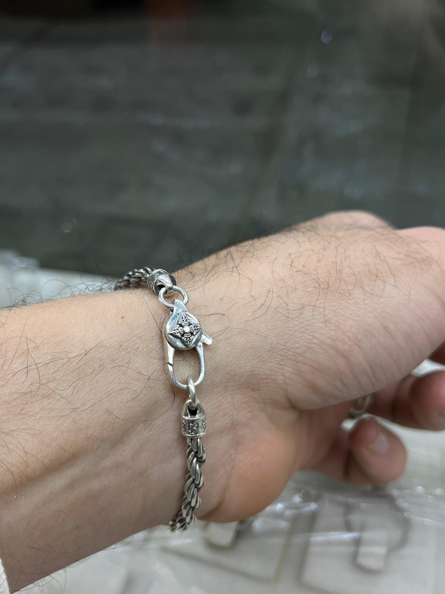 Thick Rope Bracelet For Men Sterling Silver - 925
