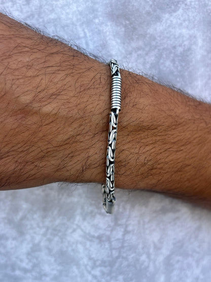 Twist ✖️Rounded king Bracelet for Men's Sterling Silver 925s-20,5cm