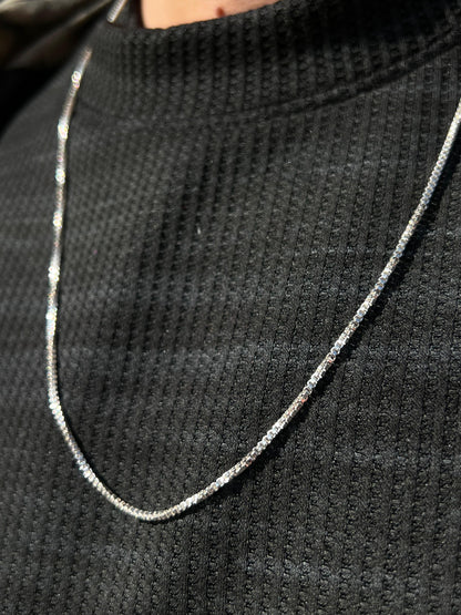 Box Chain For Men Sterling Silver925-(64cm-2mm)