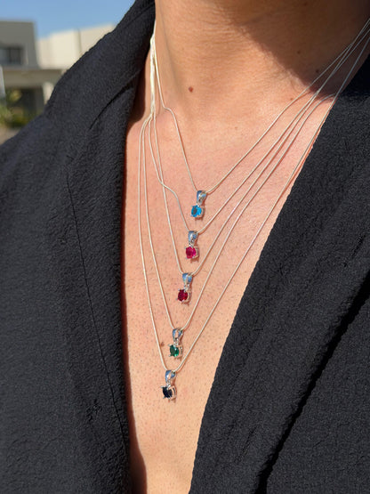 Zirconia Necklace Sterling Silver 925s