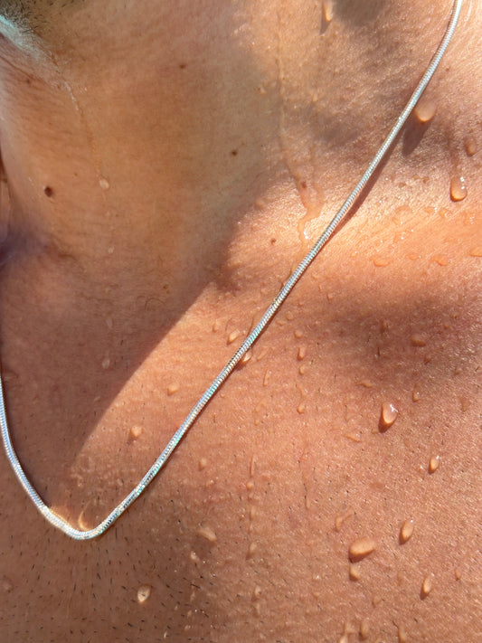 Rattail Necklaces for Men's Sterling Silver 925s-2mm