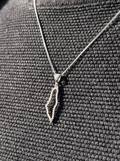 Zirconia Palestine Necklace for Men's Sterling Silver 925s