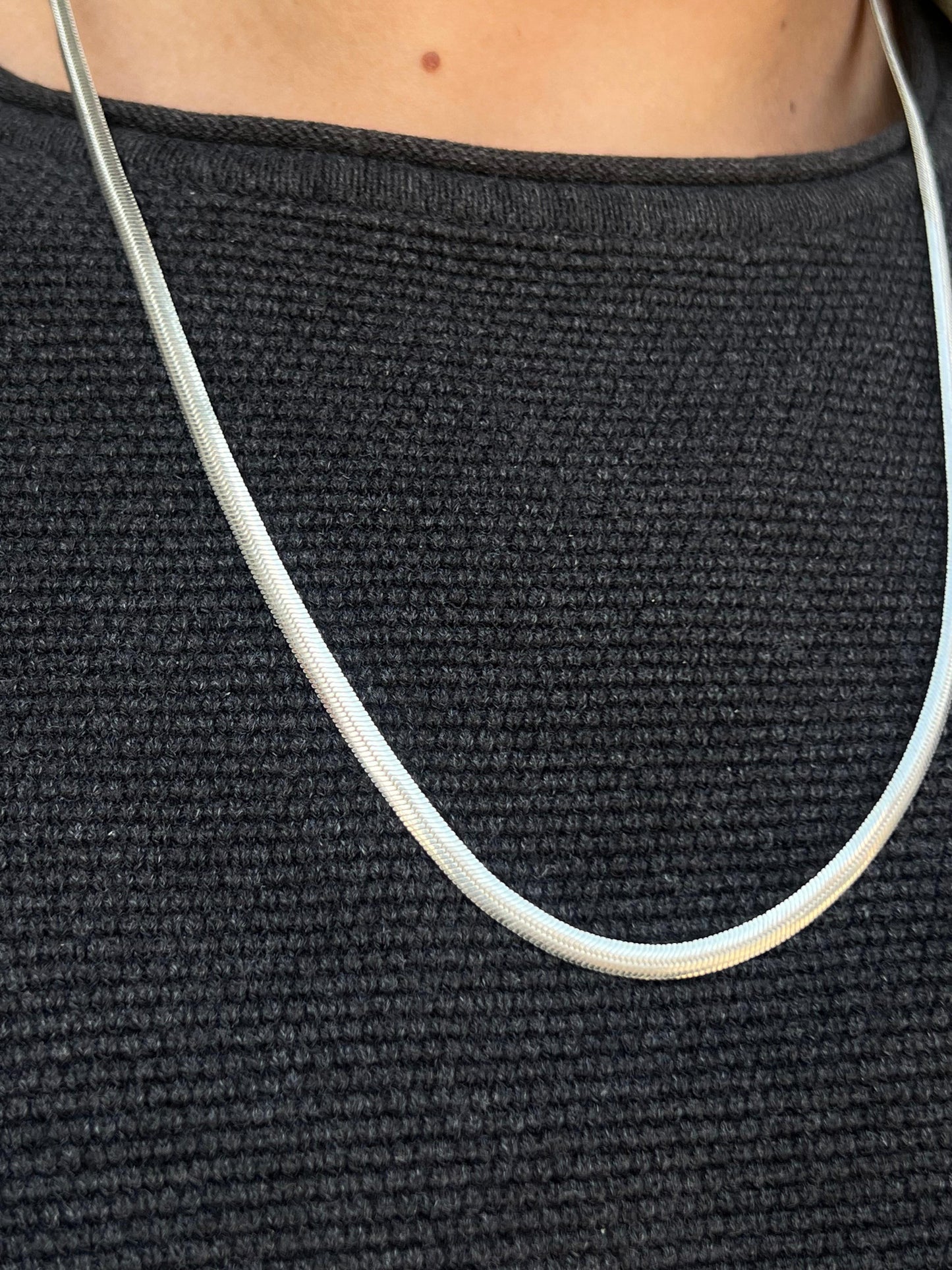 Snake Chain For Men Sterling Silver925-(60cm-5mm)