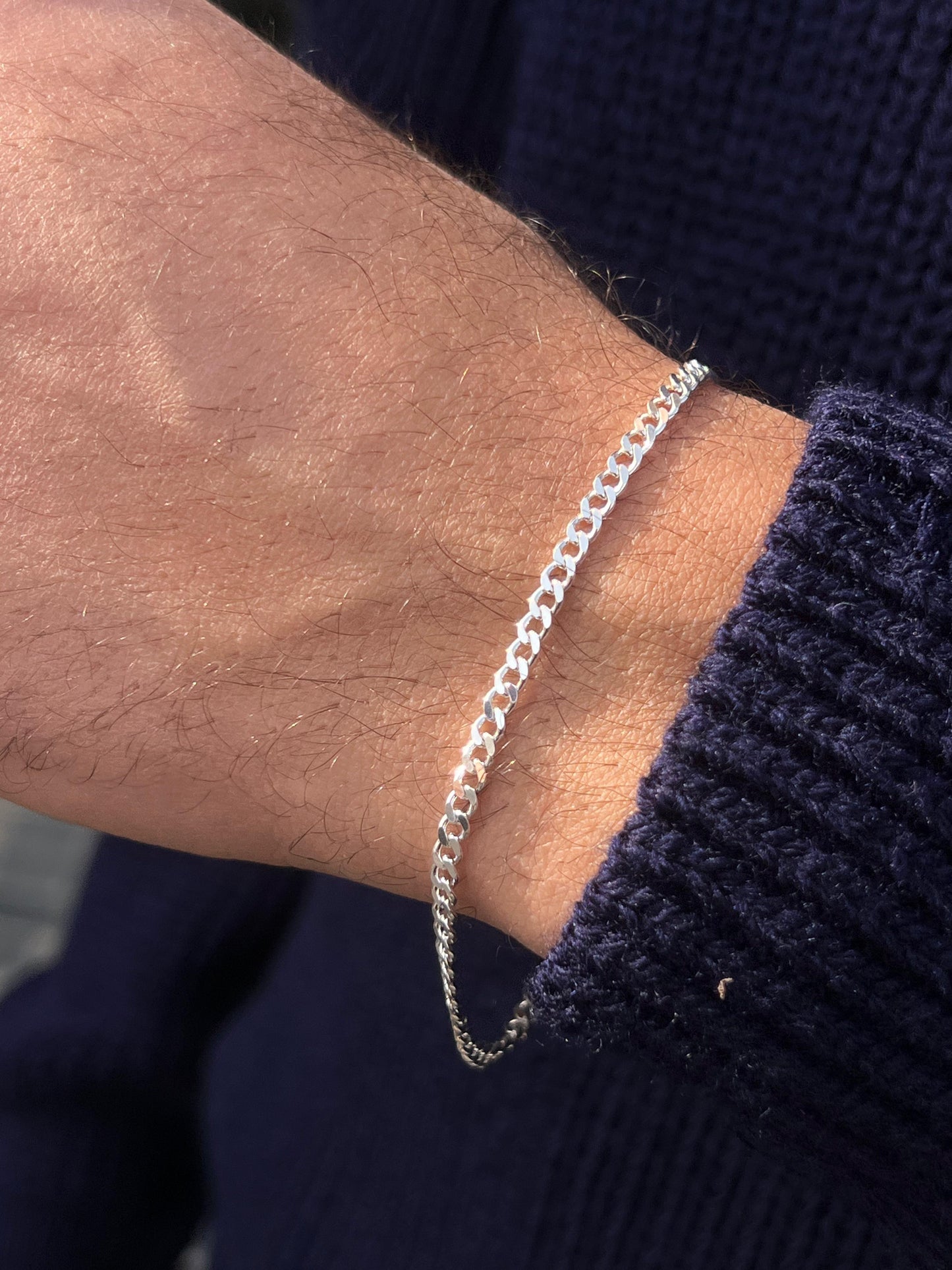 Grommet Vermeil-S925 Sterling Silver Bracelet for men-20cm