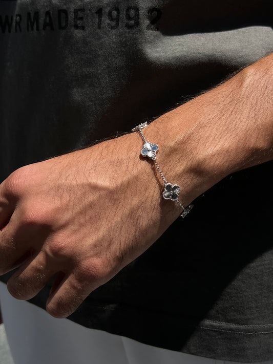 Diamond cut Men’s 5 Van Cleef Bracelet in Italian Silver S925