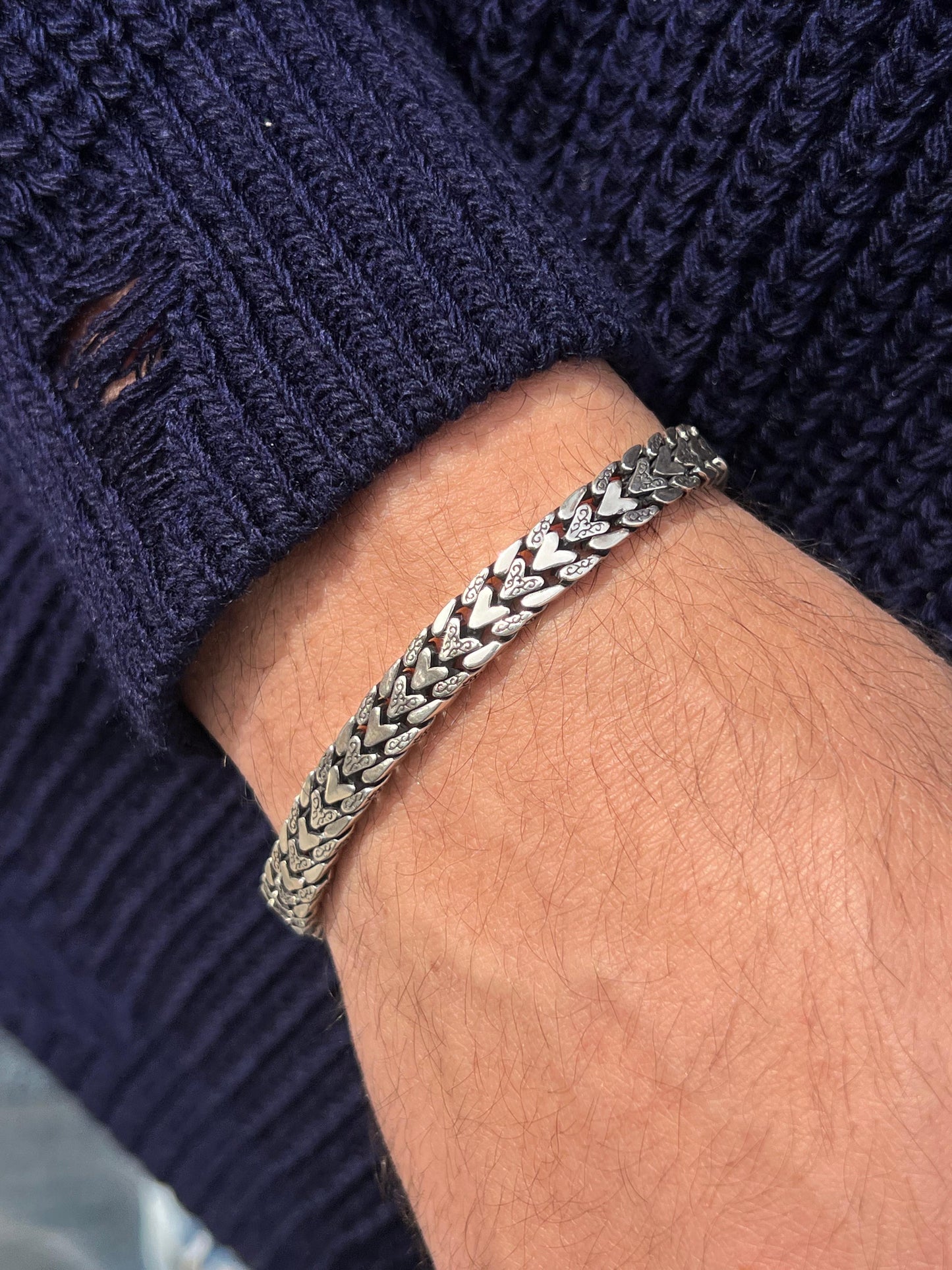 Solid Dragon Bracelet-Pure Silver.925(20cm-8mm)