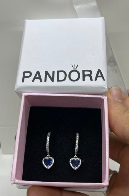 Pandora-Sparkling Halo Heart Hoop Earrings💞