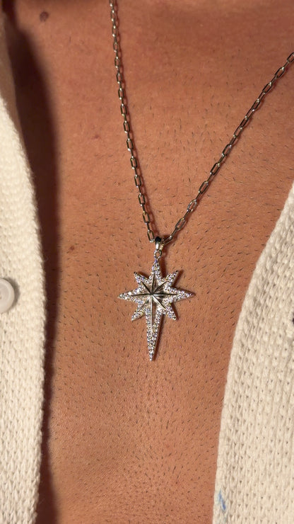 Vega North Star Necklace in Sterling Silver 925s