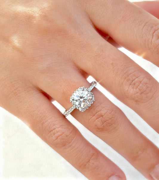 Square Ring -Clear Zirconia in Sterling Silver -925