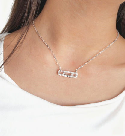 Zirconia Necklace In Sterling Silver 925