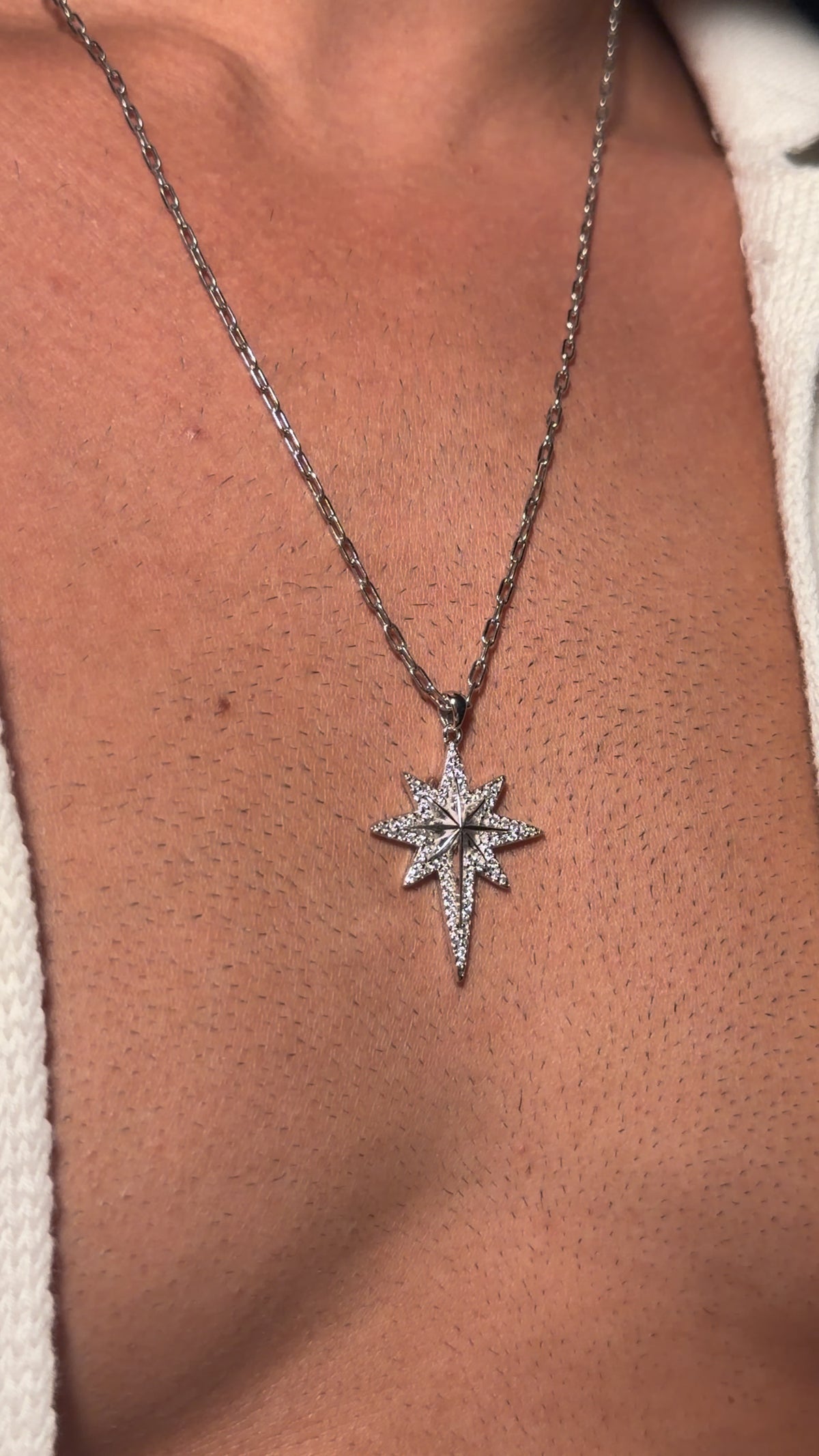 Vega North Star Necklace in Sterling Silver 925s
