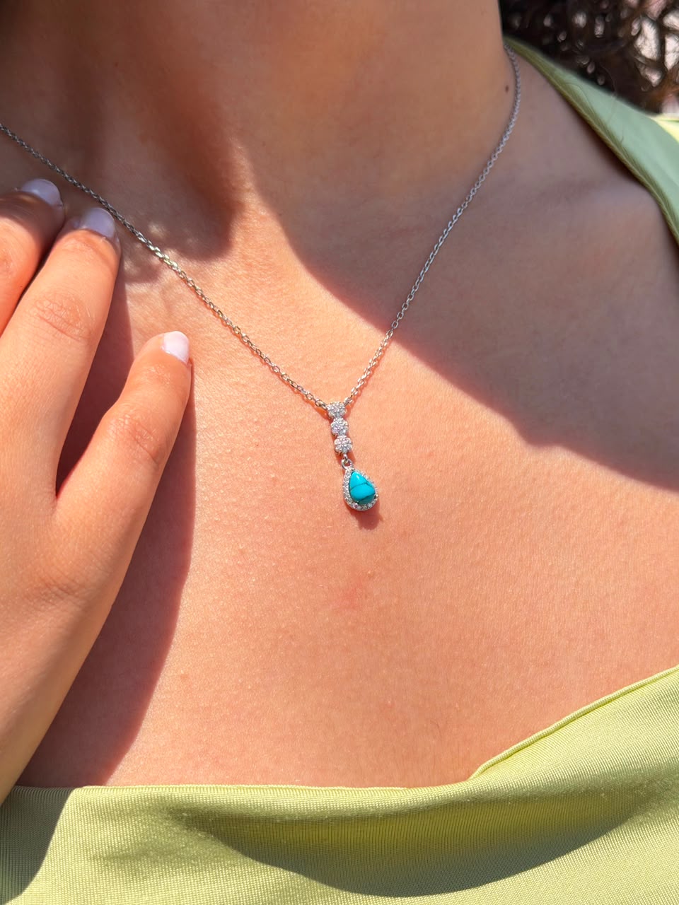 Fayrouz Necklace in Sterling Silver 925s
