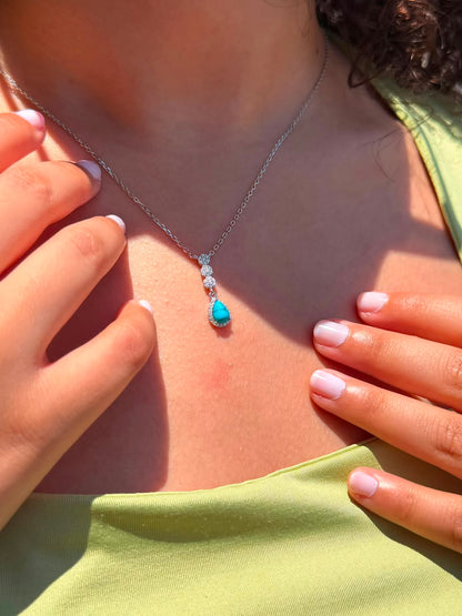 Fayrouz Necklace in Sterling Silver 925s