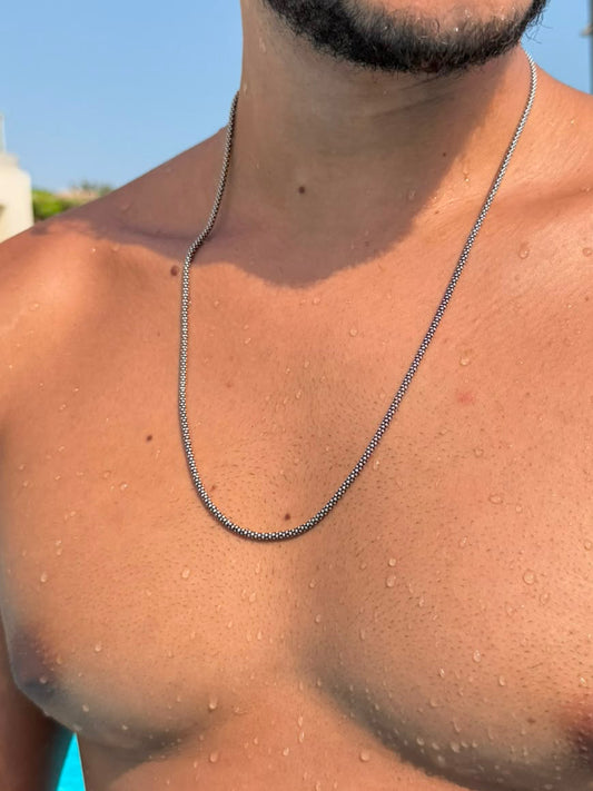 Oxizid Vellum Necklace for Men's Sterling Silver 925s -(2.5mm)