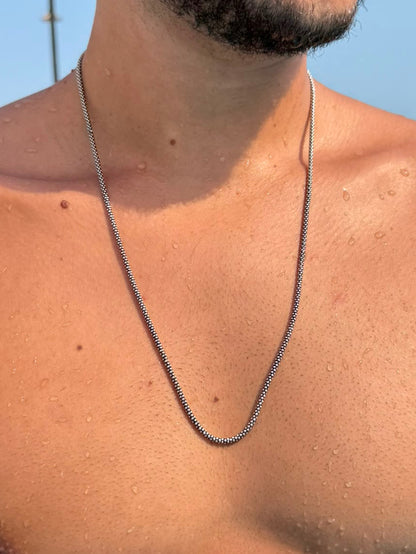 Oxizid Vellum Necklace for Men's Sterling Silver 925s -(2.5mm)