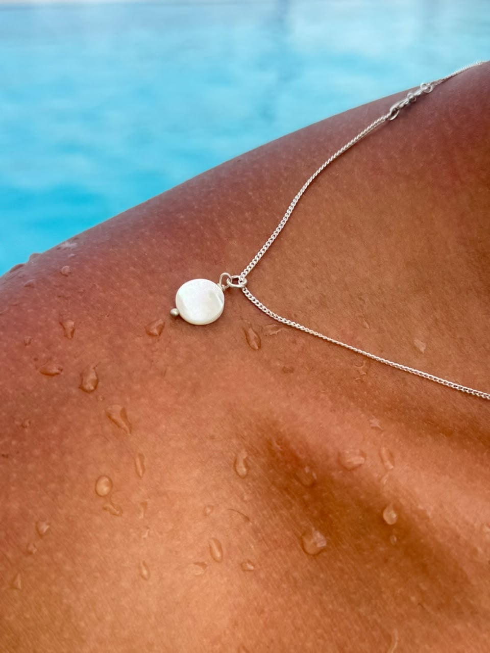 Round Shell Necklace Sterling Silver 925s