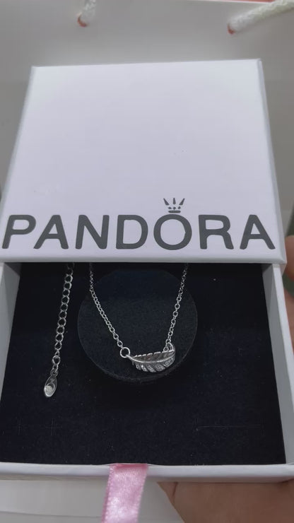 Pandora Feather Necklace-925 sterling silver