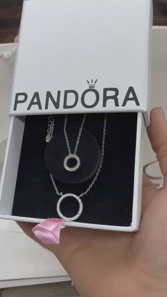Double layered Pandora Circle of Sparkle Necklace