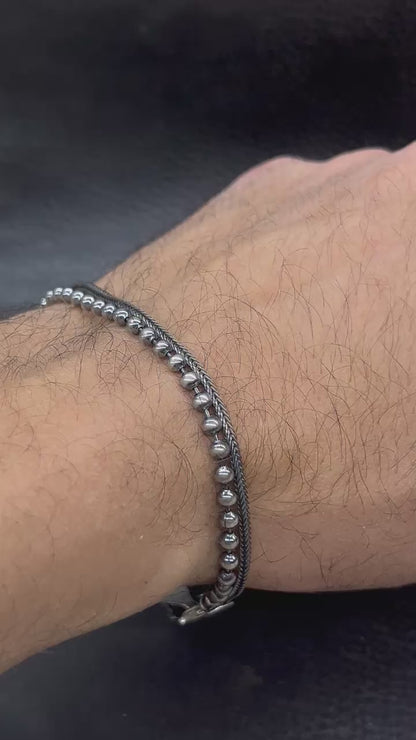 Double Bracelet for Men's Sterling Silver 925s