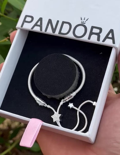 Pandora Moments Star Snake Chain Slider Bracelet