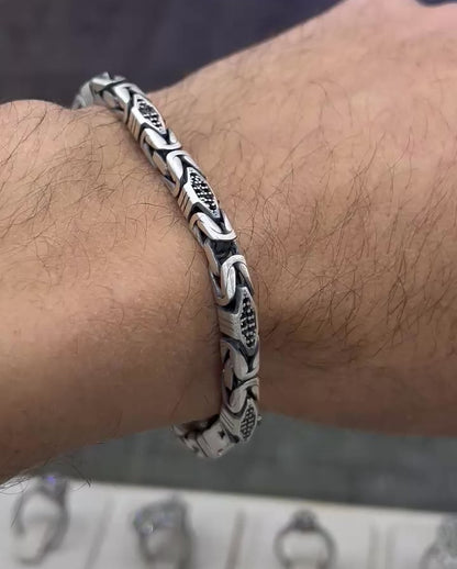 Massive zirconia King Bracelet for Men Sterling Silver 925s,
